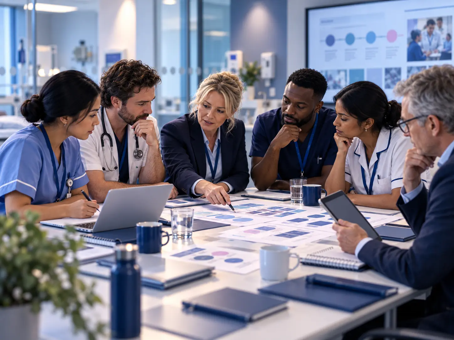 Multidisciplinary professionals working together on programme delivery